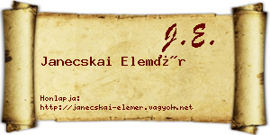 Janecskai Elemér névjegykártya